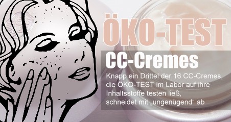 Knapp ein Drittel der 16 CC-Cremes, die ÖKO-TEST im Labor auf ihre Inhaltsstoffe testen ließ, schneidet mit „ungenügend“ ab