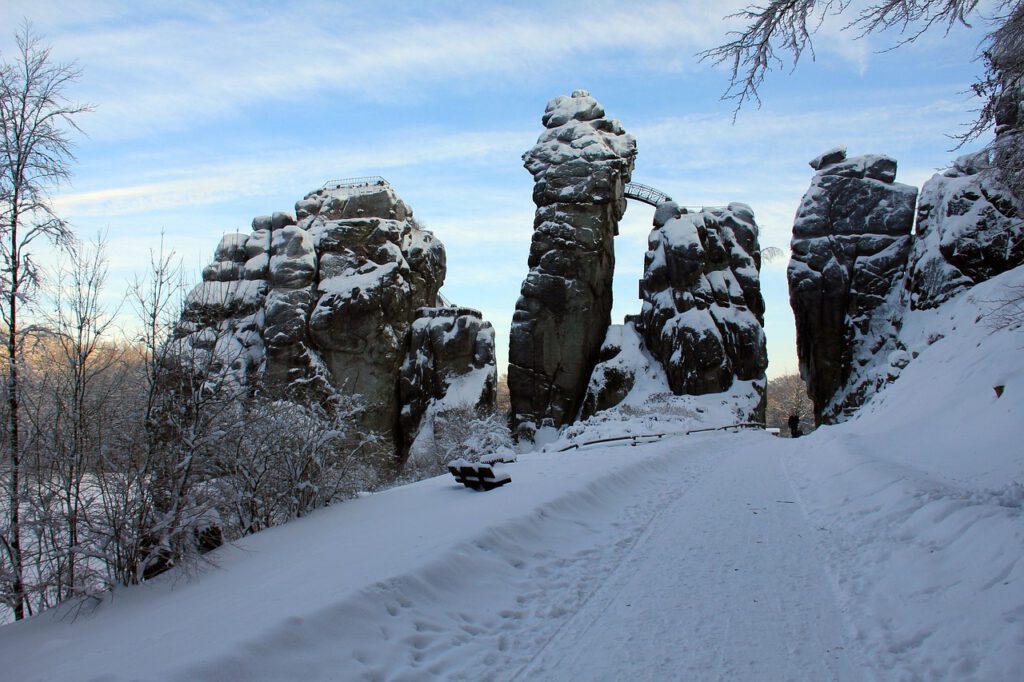 Die Externsteine Felsformation im Teutoburger Wald